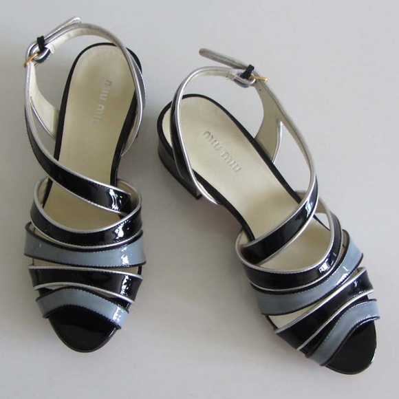 new MIU MIU patent strappy slingback sandals 36 6 - Picture 2 of 6